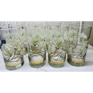 Libbey Glass Company Golden Lotus Glasses | Set of 8‎